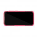 Двухкомпонентный Противоскользящий Гибридный Противоударный Чехол для Nokia 4.2 с Подставкой Розовый