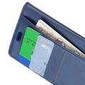 Боковая Чехол Книжка Кошелек с Футляром для Карт и Застежкой Магнитом для Samsung Galaxy J6+ Синий