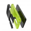 Двухкомпонентный Противоскользящий Гибридный Противоударный Чехол для Nokia 5.1 Plus с Подставкой Зеленый