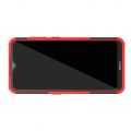 Двухкомпонентный Противоскользящий Гибридный Противоударный Чехол для Nokia 6.2 / 7.2 с Подставкой Красный