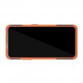 Двухкомпонентный Противоскользящий Гибридный Противоударный Чехол для OnePlus 7 Pro с Подставкой Оранжевый