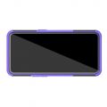 Двухкомпонентный Противоскользящий Гибридный Противоударный Чехол для OPPO Realme 5 Pro с Подставкой Фиолетовый