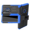 Двухкомпонентный Противоскользящий Гибридный Противоударный Чехол для OPPO Realme 5 Pro с Подставкой Синий