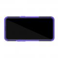 Двухкомпонентный Противоскользящий Гибридный Противоударный Чехол для OPPO Realme C2 с Подставкой Фиолетовый