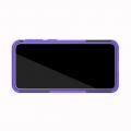 Двухкомпонентный Противоскользящий Гибридный Противоударный Чехол для Samsung Galaxy A40 с Подставкой Фиолетовый