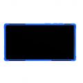 Двухкомпонентный Противоскользящий Гибридный Противоударный Чехол для Samsung Galaxy Note 10 Plus с Подставкой Синий / Черный
