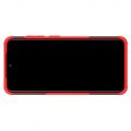 Двухкомпонентный Противоскользящий Гибридный Противоударный Чехол для Samsung Galaxy S20 с Подставкой Красный