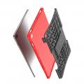 Двухкомпонентный Противоскользящий Гибридный Противоударный Чехол для Samsung Galaxy Tab S5e SM-T720 SM-T725 с Подставкой Красный