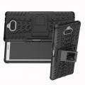 Двухкомпонентный Противоскользящий Гибридный Противоударный Чехол для Sony Xperia 10 с Подставкой Черный