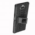 Двухкомпонентный Противоскользящий Гибридный Противоударный Чехол для Sony Xperia 10 с Подставкой Черный
