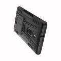 Двухкомпонентный Противоскользящий Гибридный Противоударный Чехол для Sony Xperia XZ2 Premium с Подставкой Черный