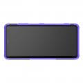 Двухкомпонентный Противоскользящий Гибридный Противоударный Чехол для Sony Xperia XZ3 с Подставкой Фиолетовый