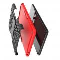 Двухкомпонентный Противоскользящий Гибридный Противоударный Чехол для Xiaomi Mi Pad 4 с Подставкой Красный