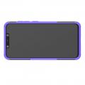 Двухкомпонентный Противоскользящий Гибридный Противоударный Чехол для Xiaomi Pocophone F1 с Подставкой Фиолетовый