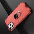 Двухслойный гибридный противоударный чехол с кольцом для пальца подставкой для iPhone 12 / 12 Pro Красный