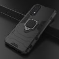 Двухслойный гибридный противоударный чехол с кольцом для пальца подставкой для Realme 7 Черный