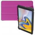 Двухсторонний Чехол Книжка для планшета Samsung Galaxy Tab A 8.0 2018 SM-T387 Искусственно Кожаный с Подставкой Фиолетовый