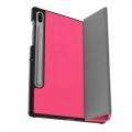 Двухсторонний Чехол Книжка для планшета Samsung Galaxy Tab S6 SM-T865 SM-T860 Искусственно Кожаный с Подставкой Ярко-Розовый