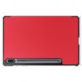 Двухсторонний Чехол Книжка для планшета Samsung Galaxy Tab S7 Искусственно Кожаный с Подставкой Красный
