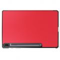 Двухсторонний Чехол Книжка для планшета Samsung Galaxy Tab S7 Plus 12.4 Искусственно Кожаный с Подставкой Красный