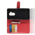 Флип чехол книжка с кошельком подставкой отделениями для карт и магнитной застежкой для Alcatel 7 Красный