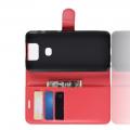Флип чехол книжка с кошельком подставкой отделениями для карт и магнитной застежкой для Asus Zenfone 6 ZS630KL Красный