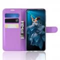 Флип чехол книжка с кошельком подставкой отделениями для карт и магнитной застежкой для Huawei Nova 5T Фиолетовый
