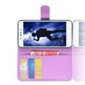 Флип чехол книжка с кошельком подставкой отделениями для карт и магнитной застежкой для Huawei Honor 6A Фиолетовый