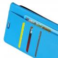 Флип чехол книжка с кошельком подставкой отделениями для карт и магнитной застежкой для Huawei Honor View 20 (V20) Голубой