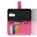 Флип чехол книжка с кошельком подставкой отделениями для карт и магнитной застежкой для Huawei Mate 20 Lite	 Розовый