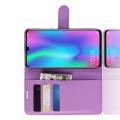 Флип чехол книжка с кошельком подставкой отделениями для карт и магнитной застежкой для Huawei P Smart 2019 Фиолетовый
