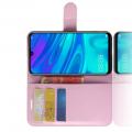 Флип чехол книжка с кошельком подставкой отделениями для карт и магнитной застежкой для Huawei P30 Lite Розовый