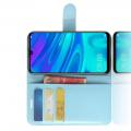 Флип чехол книжка с кошельком подставкой отделениями для карт и магнитной застежкой для Huawei Y7 2019 Голубой