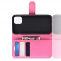 Флип чехол книжка с кошельком подставкой отделениями для карт и магнитной застежкой для iPhone 11 Pro Розовый