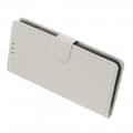 Флип чехол книжка с кошельком подставкой отделениями для карт и магнитной застежкой для LG G8s ThinQ Белый