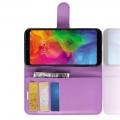 Флип чехол книжка с кошельком подставкой отделениями для карт и магнитной застежкой для LG Q7 / Q7+ / Q7a Фиолетовый