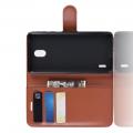 Флип чехол книжка с кошельком подставкой отделениями для карт и магнитной застежкой для Nokia 1 Plus Коричневый