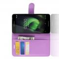 Флип чехол книжка с кошельком подставкой отделениями для карт и магнитной застежкой для Nokia 2.1 2018 Фиолетовый