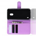 Флип чехол книжка с кошельком подставкой отделениями для карт и магнитной застежкой для Nokia 2.2 Фиолетовый