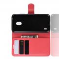 Флип чехол книжка с кошельком подставкой отделениями для карт и магнитной застежкой для Nokia 2.2 Красный