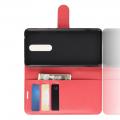 Флип чехол книжка с кошельком подставкой отделениями для карт и магнитной застежкой для Nokia 3.1 Plus Красный