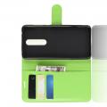 Флип чехол книжка с кошельком подставкой отделениями для карт и магнитной застежкой для Nokia 3.1 Plus Зеленый