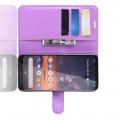 Флип чехол книжка с кошельком подставкой отделениями для карт и магнитной застежкой для Nokia 3.2 Фиолетовый