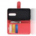 Флип чехол книжка с кошельком подставкой отделениями для карт и магнитной застежкой для Nokia 5.1 Plus Красный