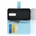 Флип чехол книжка с кошельком подставкой отделениями для карт и магнитной застежкой для Nokia 5.1 Plus Голубой
