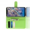 Флип чехол книжка с кошельком подставкой отделениями для карт и магнитной застежкой для Nokia 8.1 Зеленый