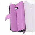 Флип чехол книжка с кошельком подставкой отделениями для карт и магнитной застежкой для Samsung Galaxy A3 2017 SM-A320F Фиолетовый