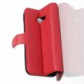 Флип чехол книжка с кошельком подставкой отделениями для карт и магнитной застежкой для Samsung Galaxy A5 2017 SM-A520F Красный