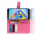 Флип чехол книжка с кошельком подставкой отделениями для карт и магнитной застежкой для Samsung Galaxy J6 Plus 2018 SM-J610F Розовый