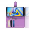 Флип чехол книжка с кошельком подставкой отделениями для карт и магнитной застежкой для Samsung Galaxy J6 Plus 2018 SM-J610F Фиолетовый